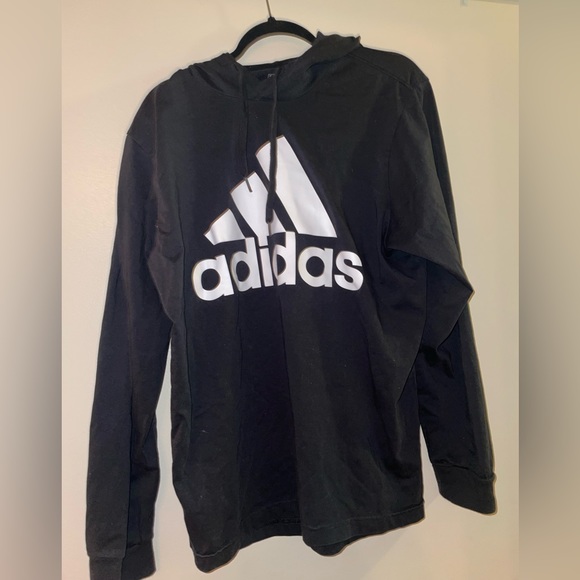 adidas Shirts Adidas Mens Hoodie In Black And White Size Xl Poshmark